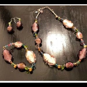 Earrings, bracelet,  and necklace